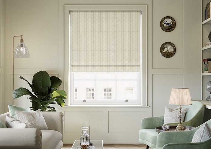Emily Bond George Stripe Print, Fern - Twist&Fit Roman Blind - Image 3